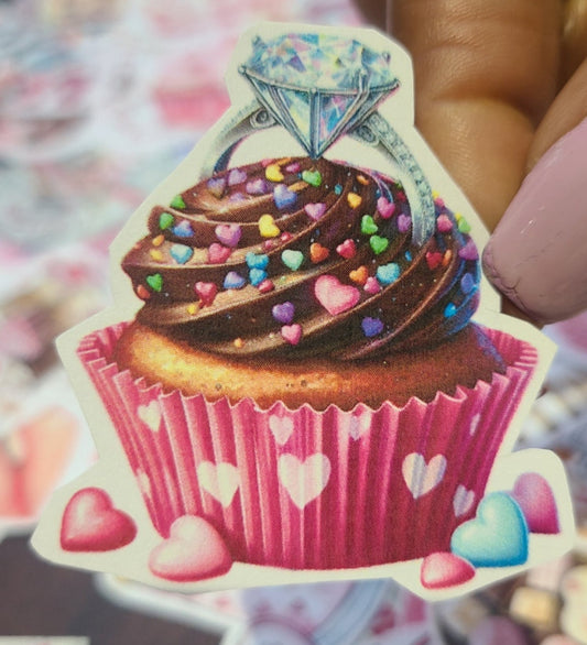 Valentine Cupcake with Diamond Ring
