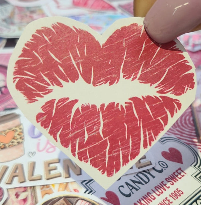 Valentine Heart Shaped Red Lips