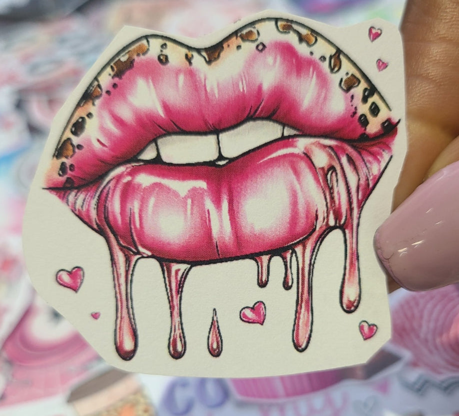Valentine Pink and Leopard Lined Lips