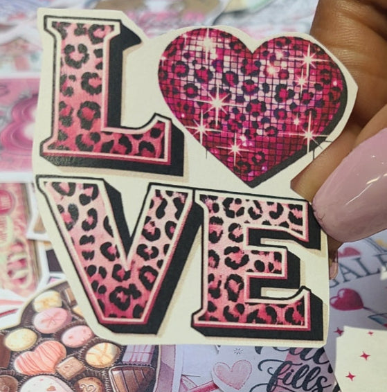 Valentine LO-VE Leopard and Disco Heart