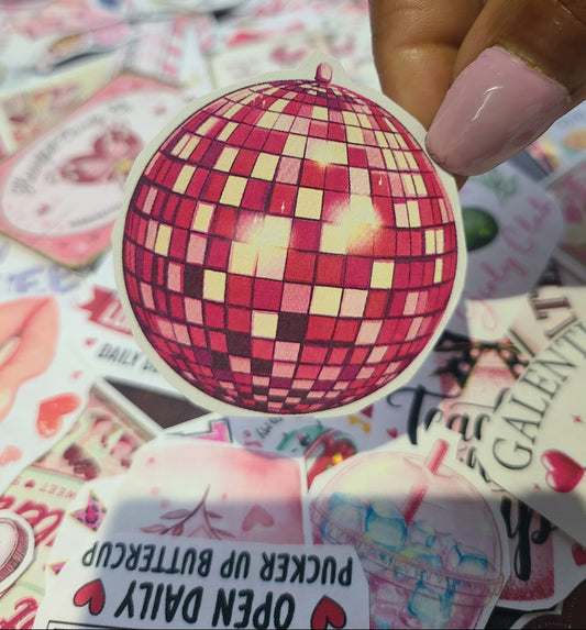 Valentine Pink and Red Disco Ball