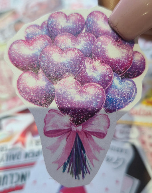 Valentine Heart Shaped Glittered Disco Balloons