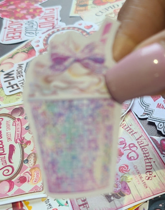 Valentine Glittered Disco Milk Shake with Bow