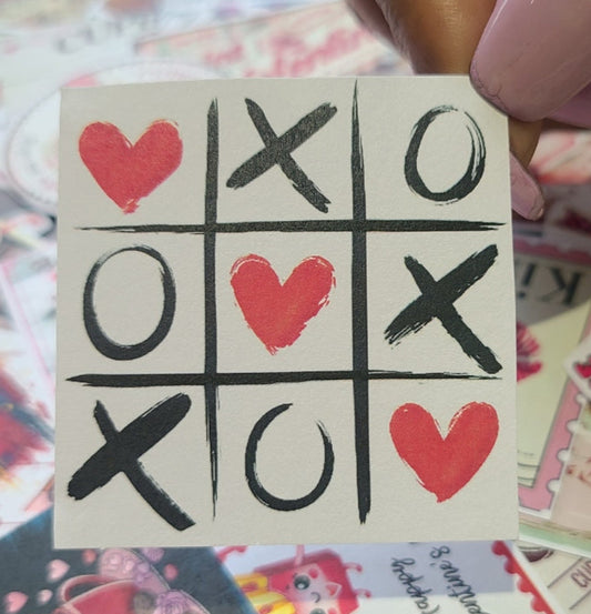 Valentine XOXO Tic Tac Toe Brushstroke