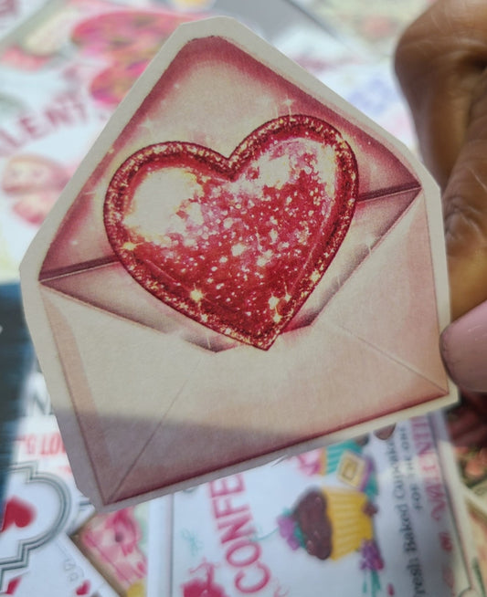 Valentine Glitter Heart Love Note
