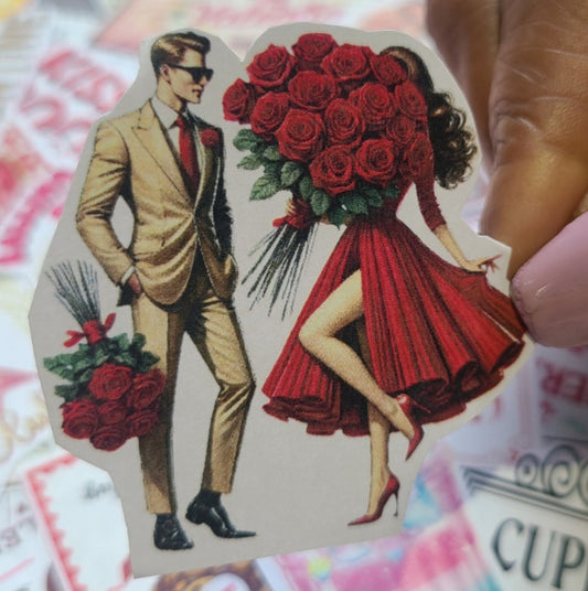 Valentine Couple with Red Roses 🌹