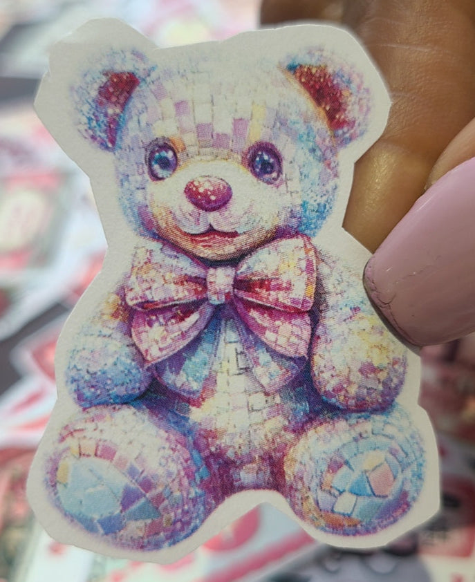 Valentine Disco Pastel and Mirror Teddy Bear