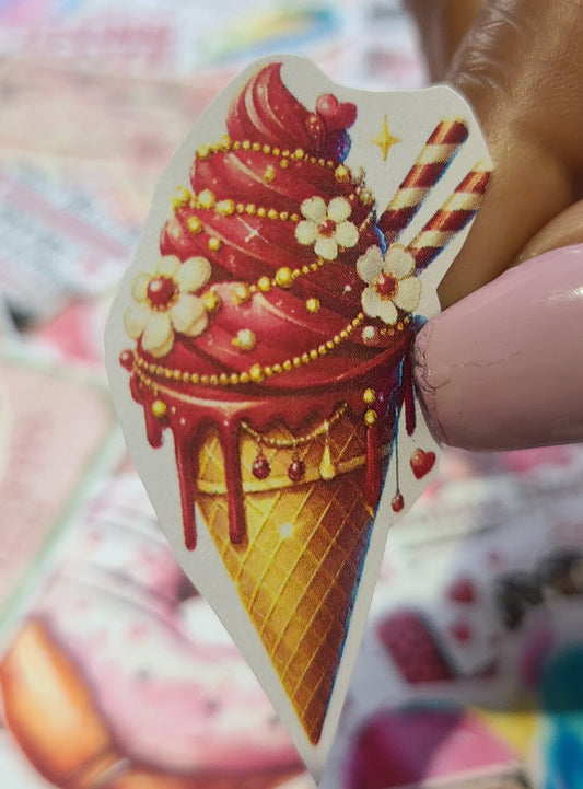 Valentine Ice Cream Cone with Jewels 23