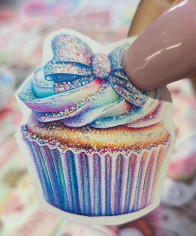 Valentine Disco Pastel & Mirrored Cupcake with Bow