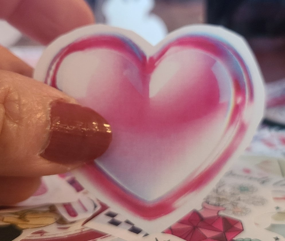 Valentine Pick Shiny Puffy Heart