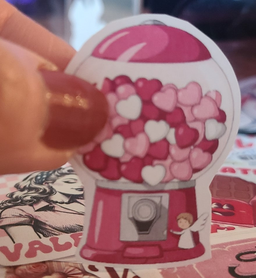 Valentine Heart Filled Gumball Machine