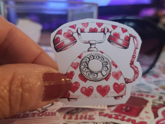 Valentine Telephone with Hearts