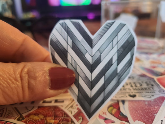 Valentine Black and White Heart 9