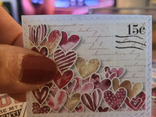 Valentine Collage Hearts Postcard