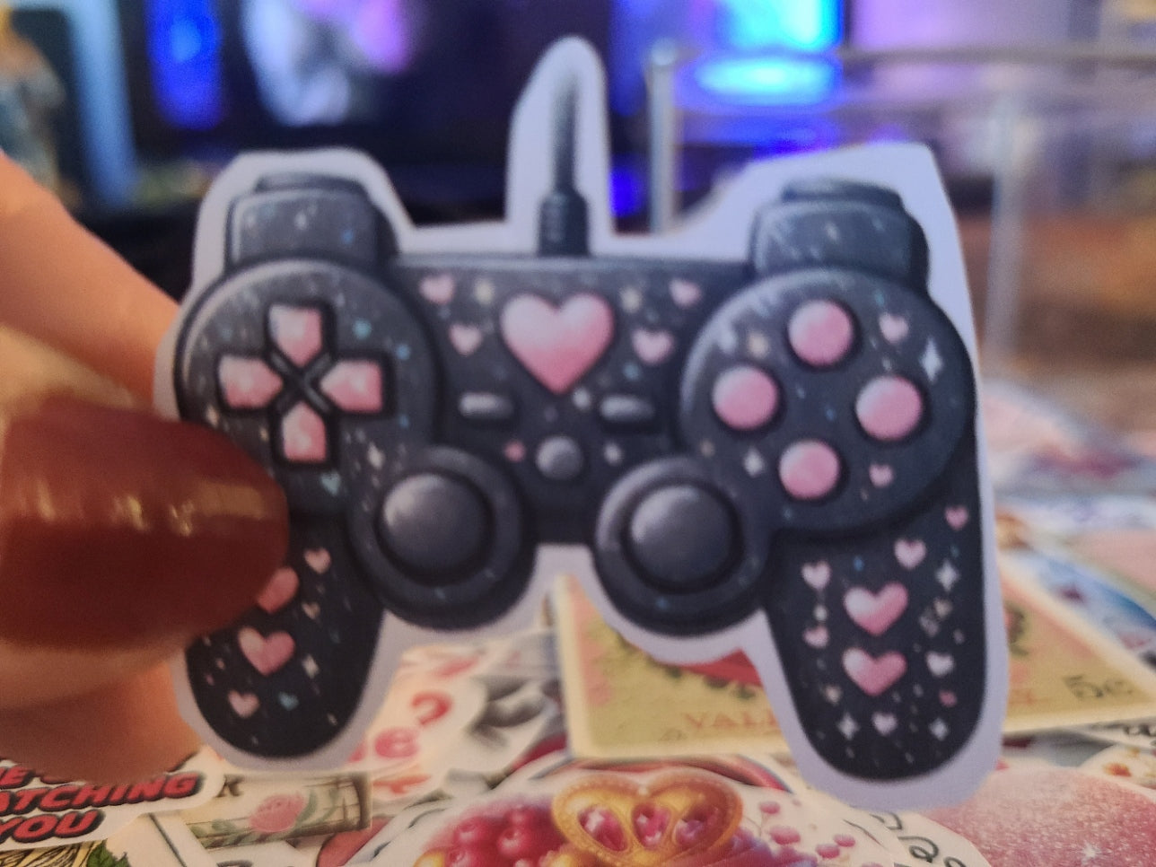 Valentine Black Controller with Pink Buttons