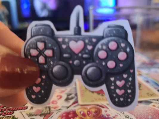 Valentine Black Controller with Pink Buttons