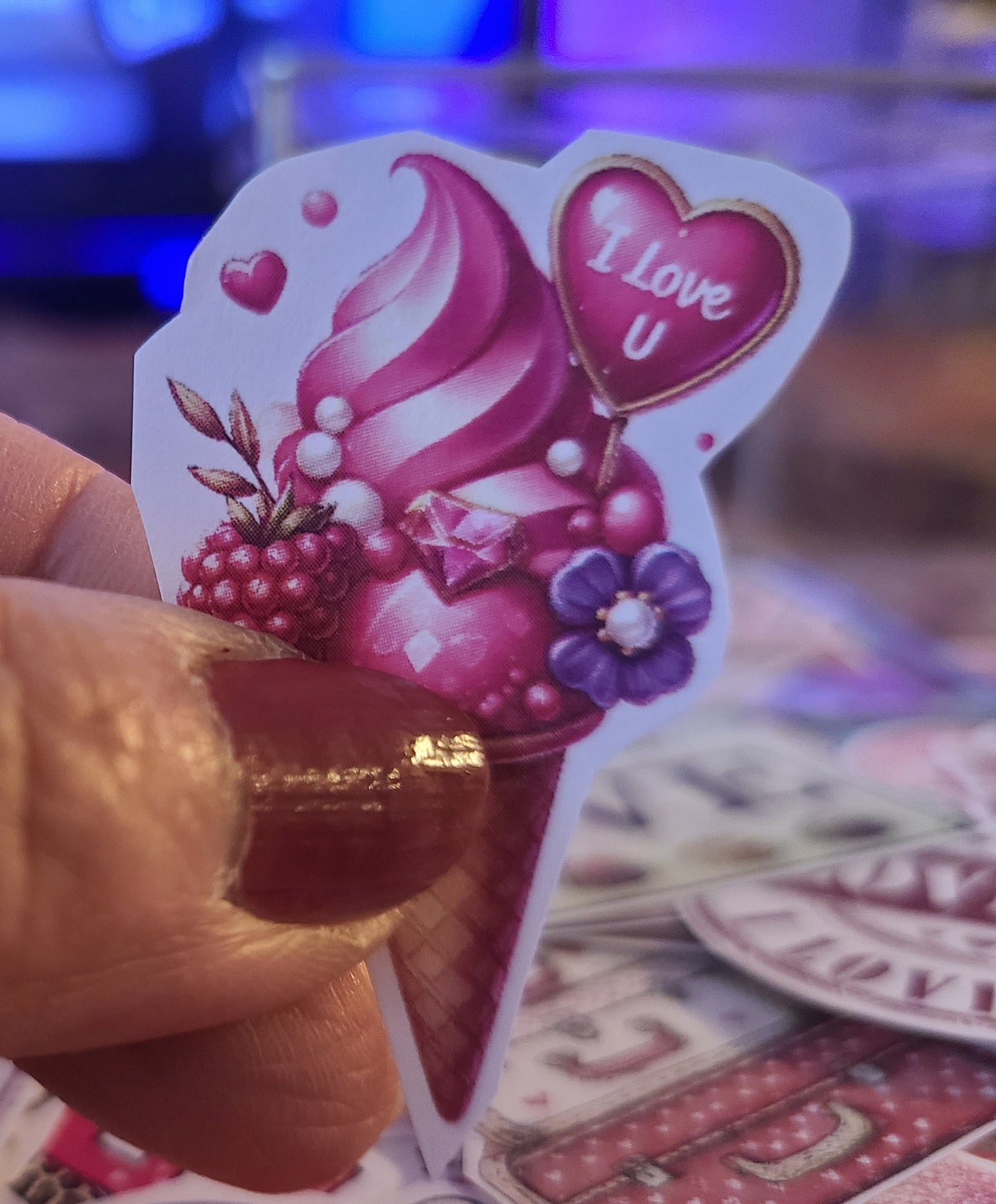 Valentine Ice Cream Cone I Love You