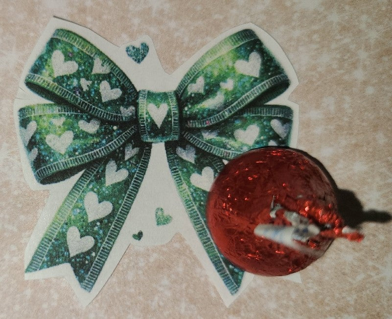 Valentine Green Heart Bow