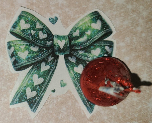 Valentine Green Heart Bow