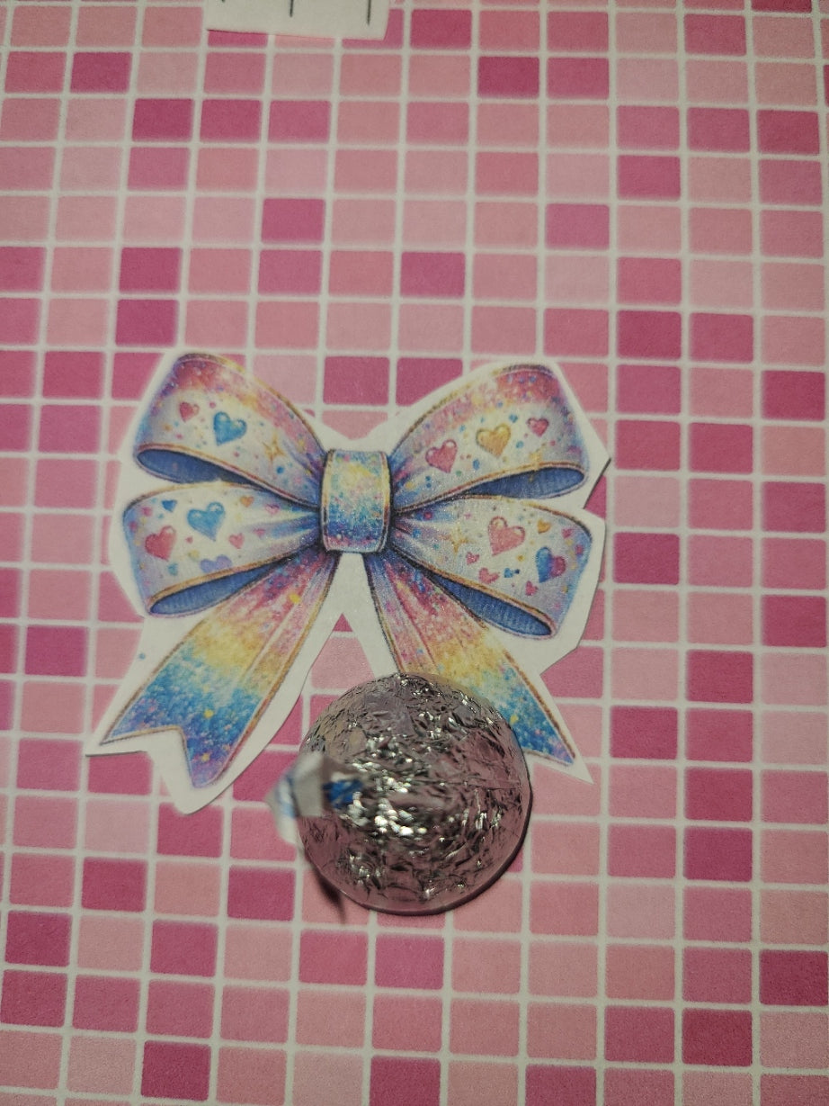 Valentine Sparkly Rainbow Bow