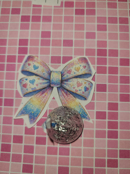 Valentine Sparkly Rainbow Bow