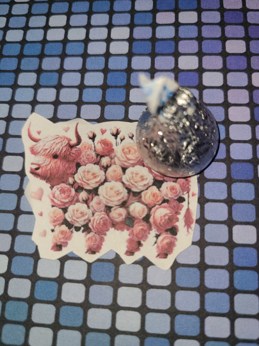 Valentine Floral Highland Cow