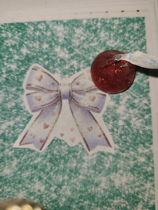 Valentine White and Gold Bow