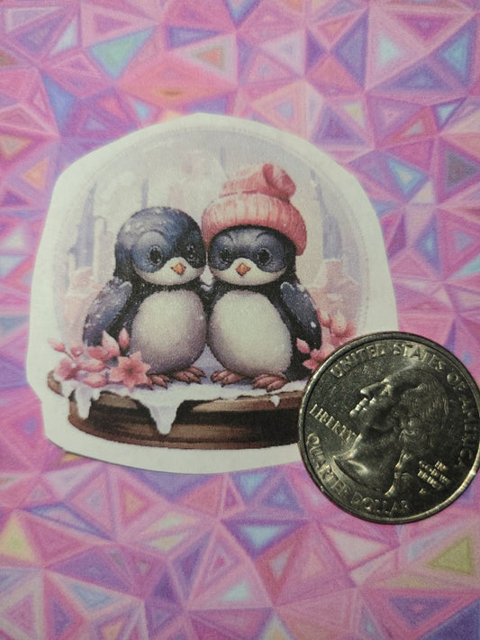 Valentine Snow Globe Penguin Couple