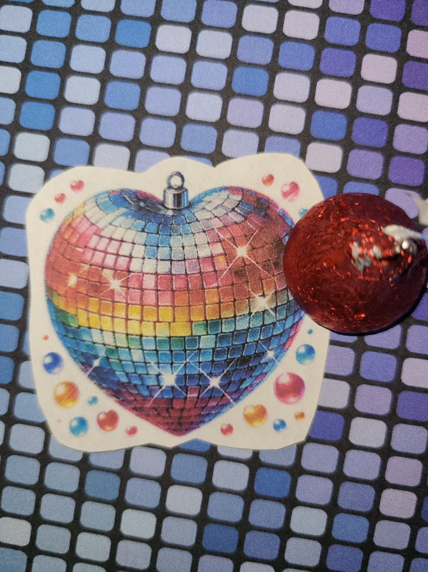 Valentine Rainbow Disco Heart