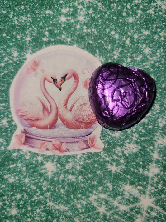 Valentine Snow Globe Swans