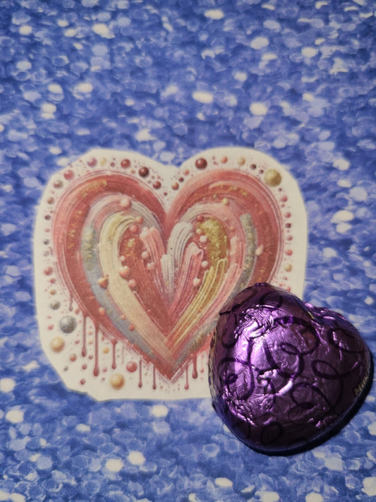 Valentine Brushstroke with Gold Splatters