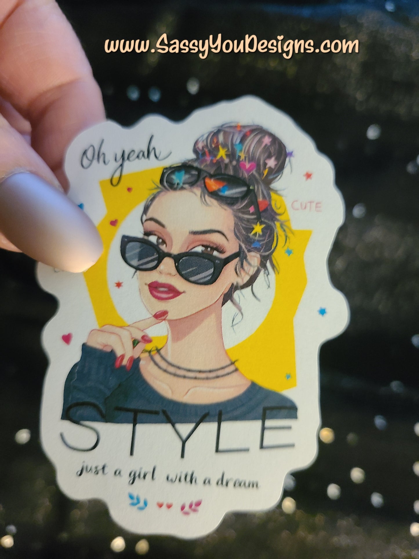 LARGE sticker - Just A Girl With A Dream