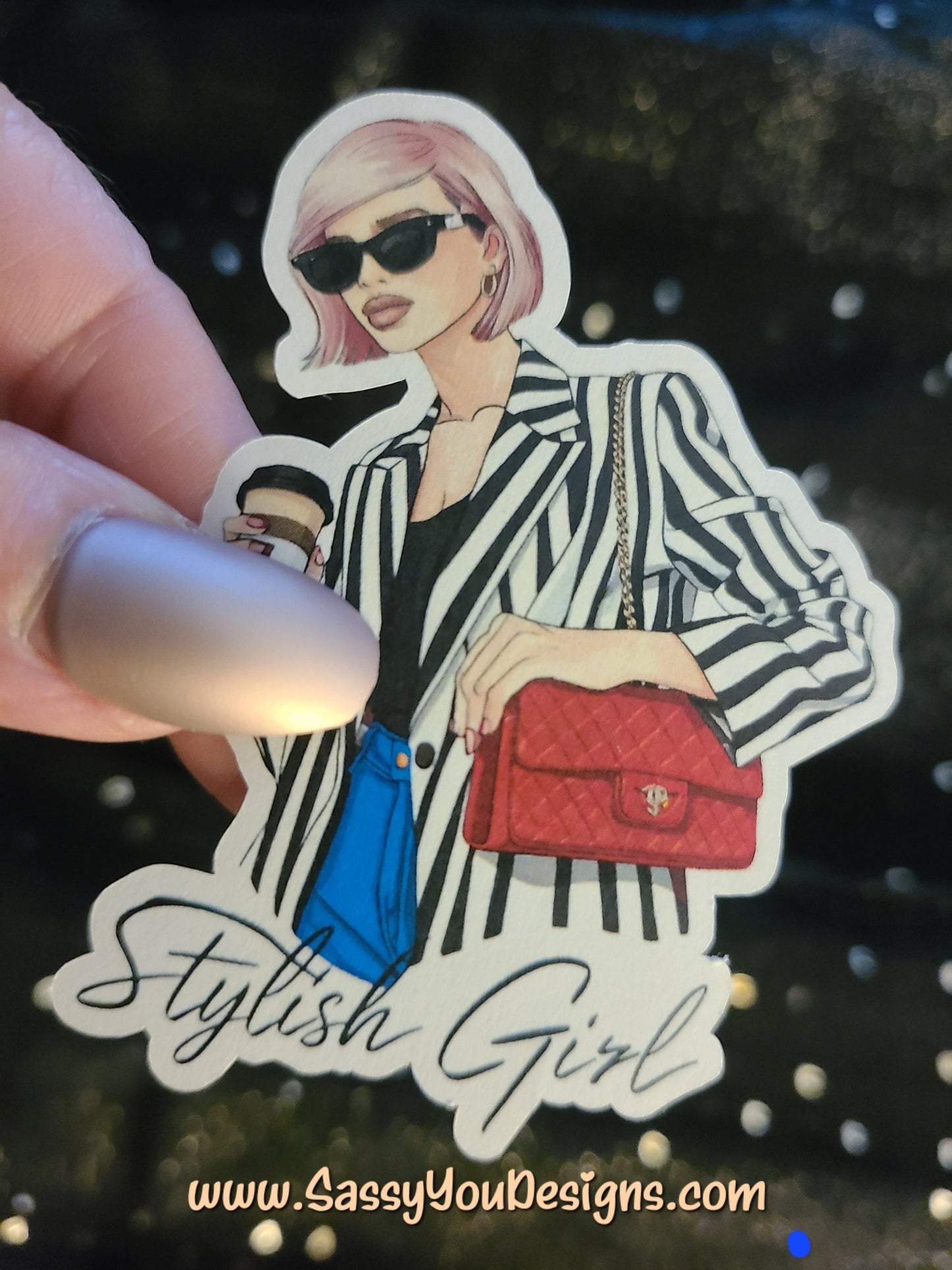 LARGE sticker - Stylish Girl
