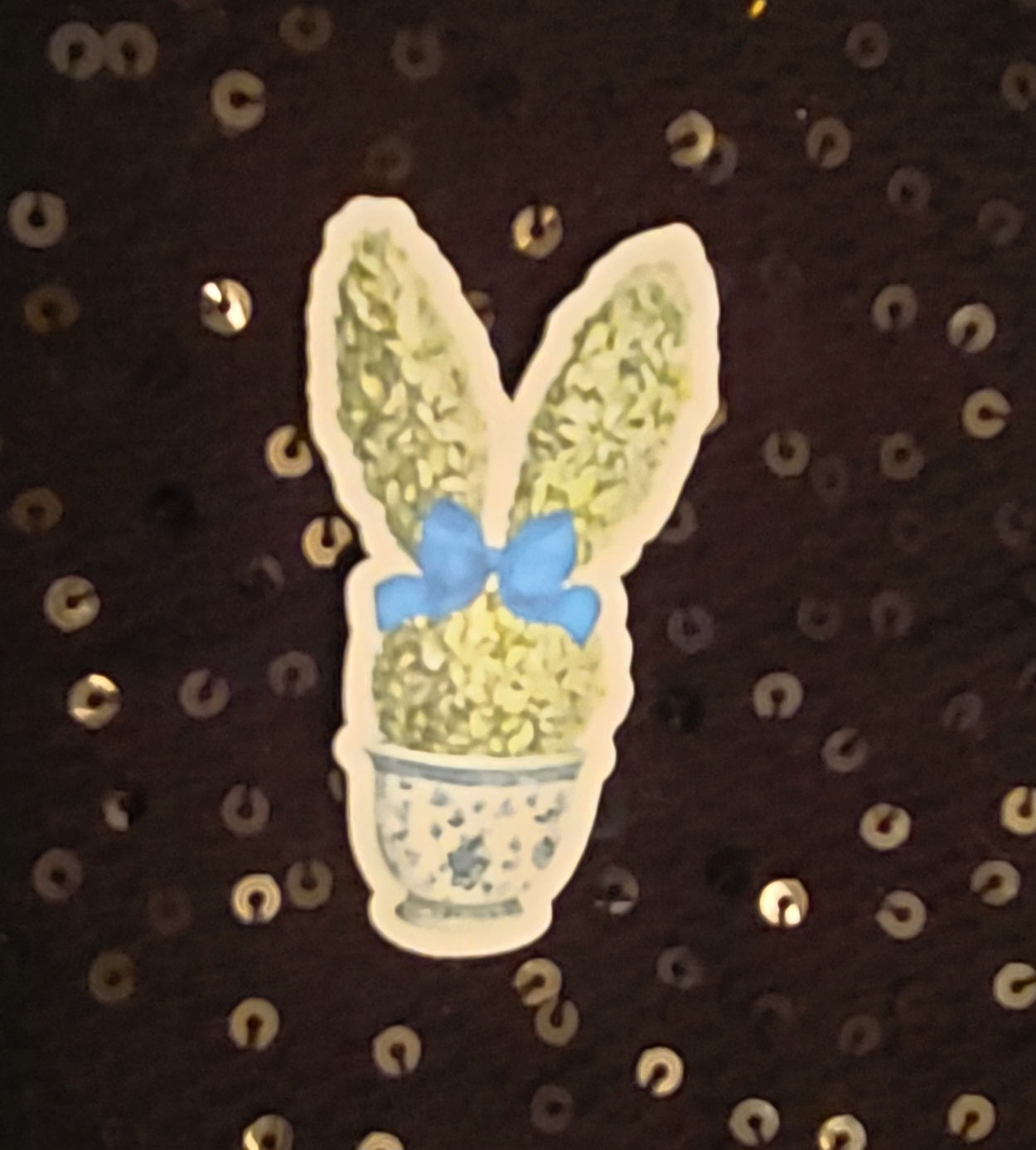 Easter Topiary - Blue Bow Ears 02