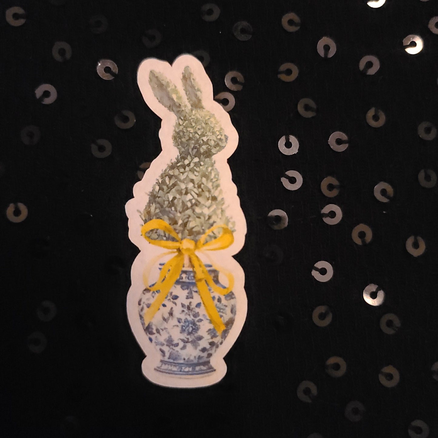 Easter Topiary - Yellow Bow Bunny 01