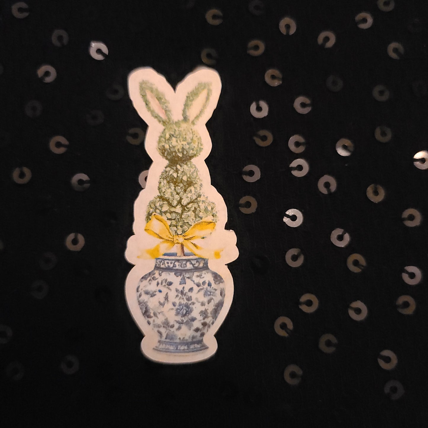 Easter Topiary - Yellow Bow Bunny 02