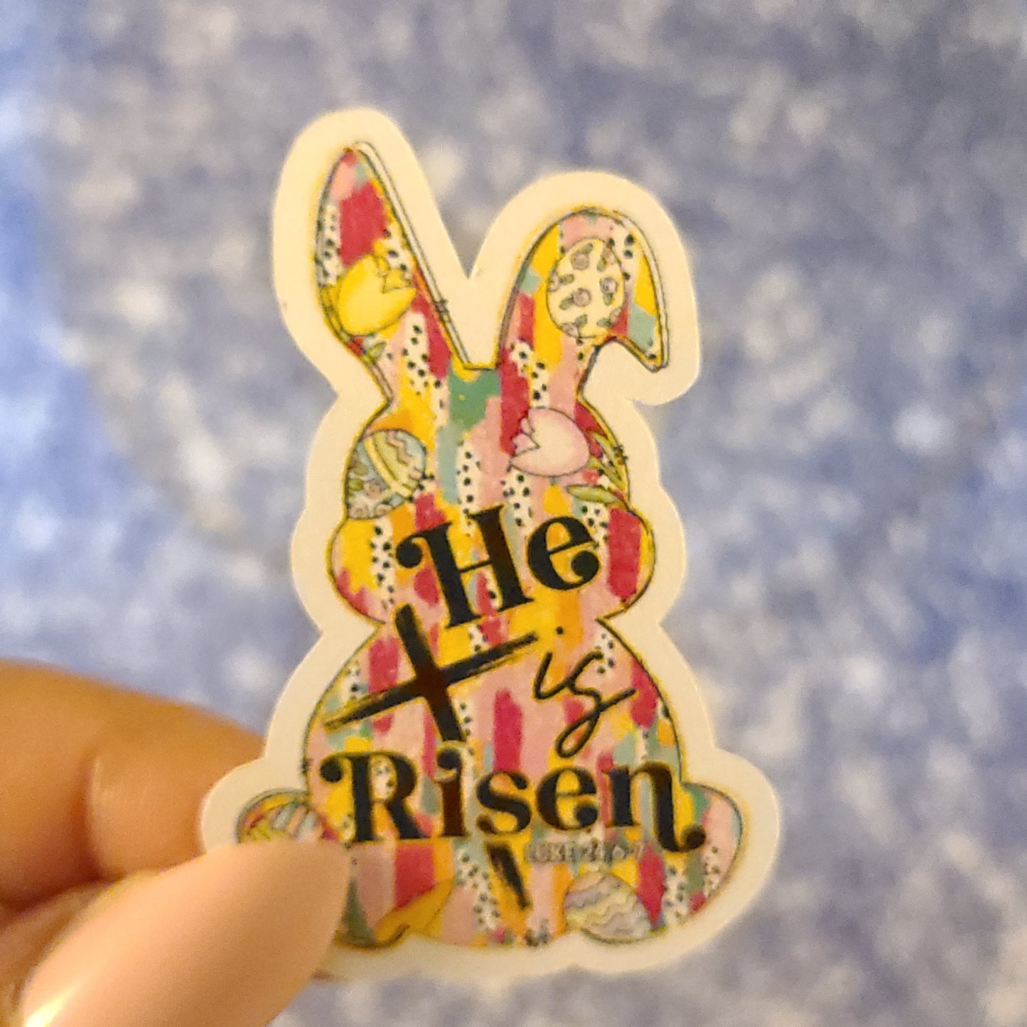 Easter He Is Risen Brushstroke Bunny