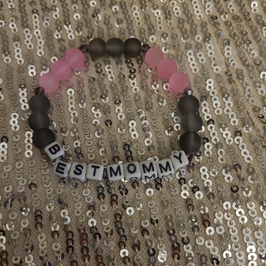 Bracelet BEST MOMMY - glass beads