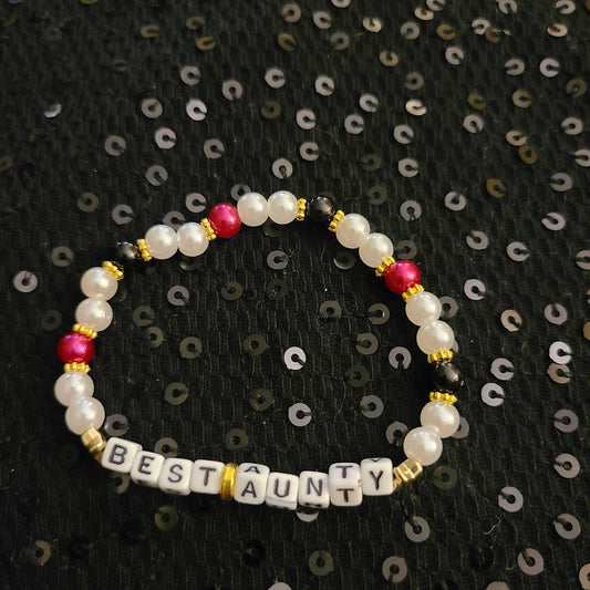 Bracelet BEST AUNTY - acrylic beads