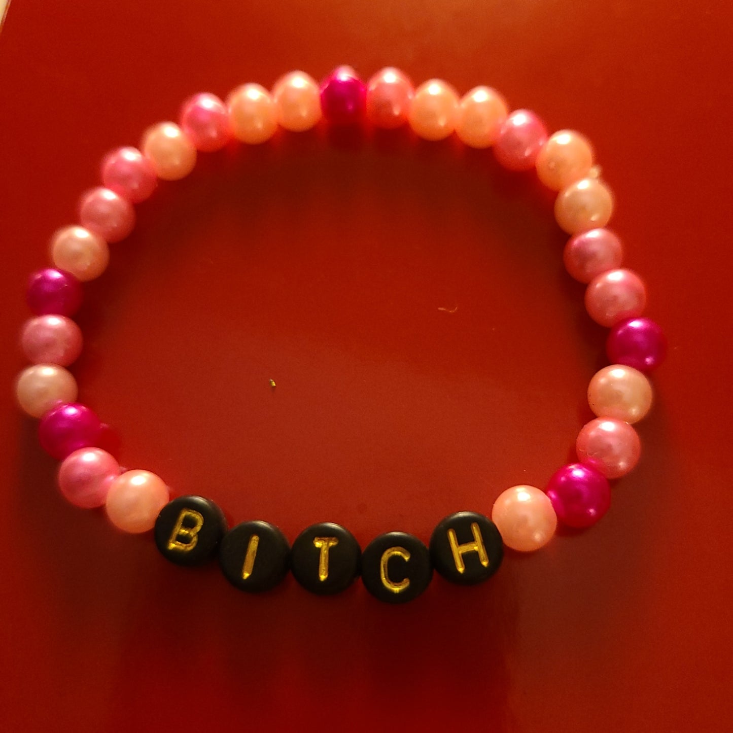 Bracelet BITCH - acrylic beads