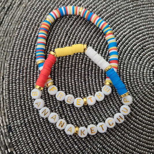 Bracelet FREE THE BANANA KETCHUP - clay beads