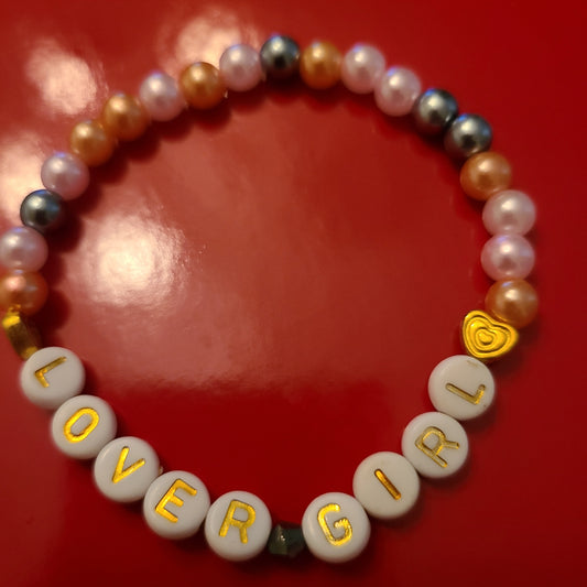 Bracelet LOVERGIRL - acrylic beads