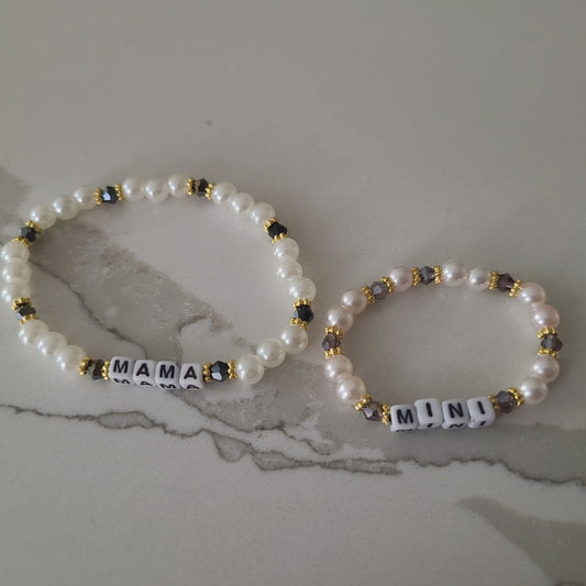 Bracelet MAMA & MIMI SET - acrylic beads