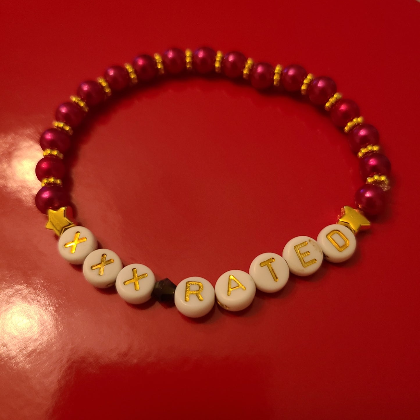Bracelet XXX RATED - acrylic beads