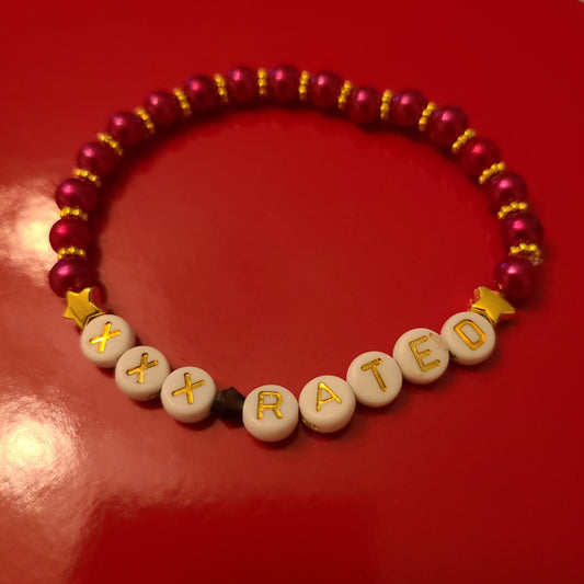 Bracelet XXX RATED - acrylic beads