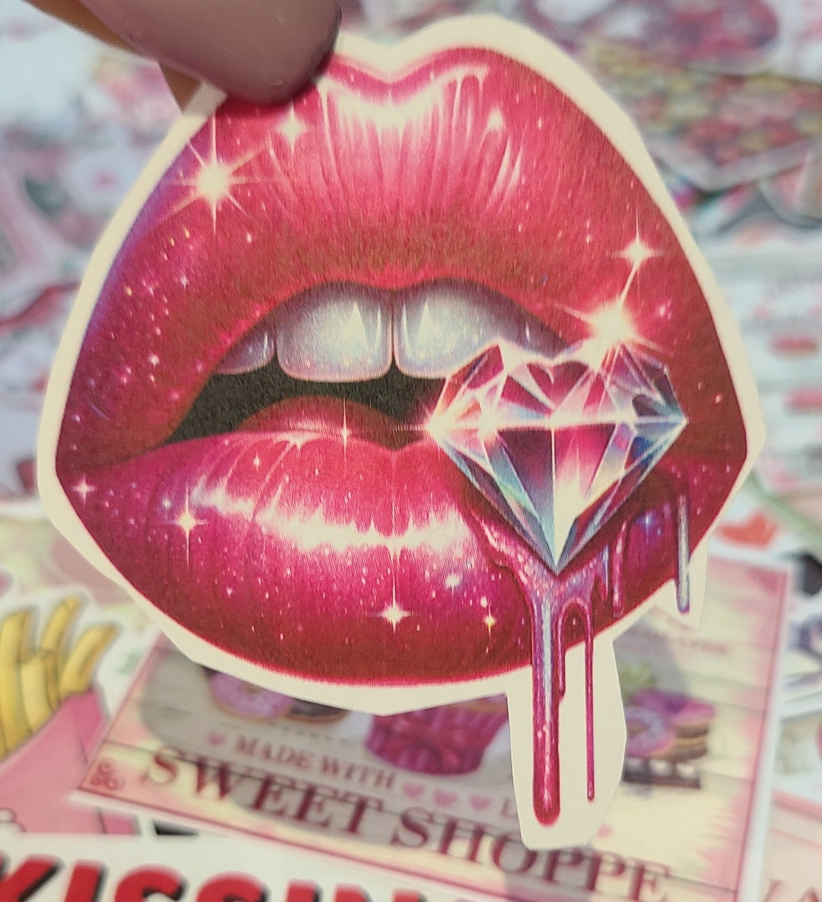 Valentine Red Lips with Diamond