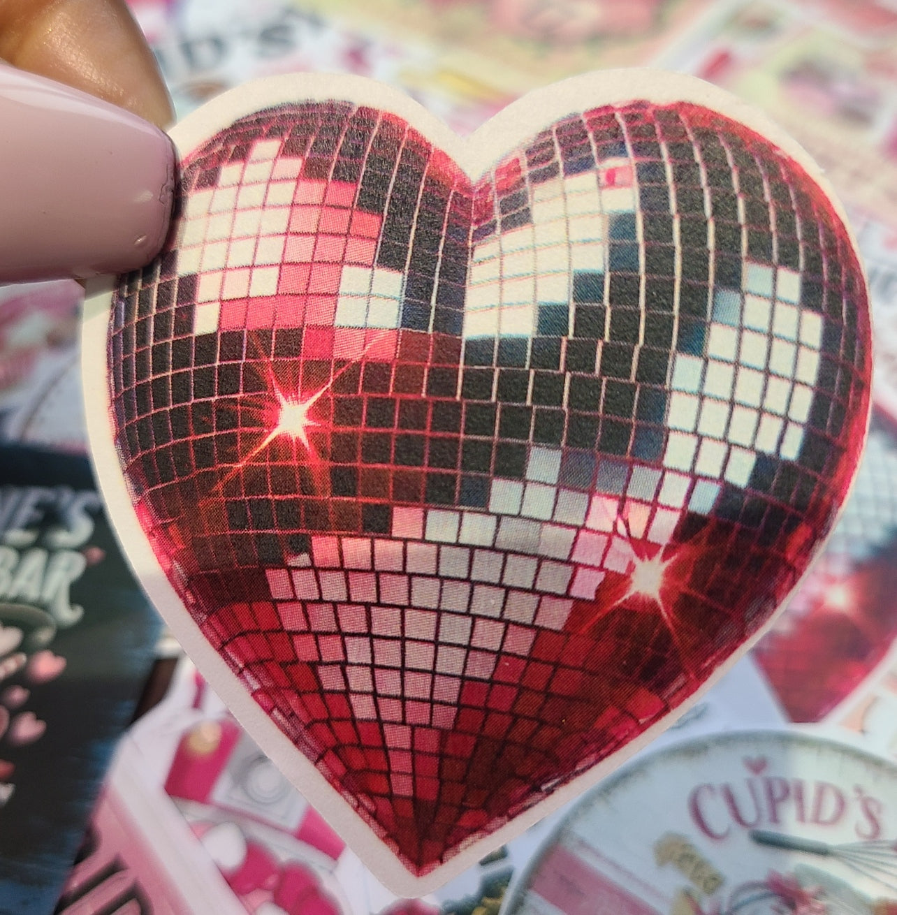 Valentine Red and Silver Disco Heart