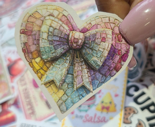 Valentine Disco Pastel Heart with Bow