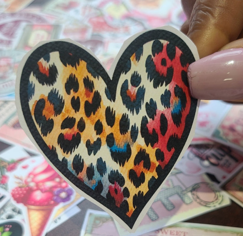 Valentine Leopard Rainbow Heart