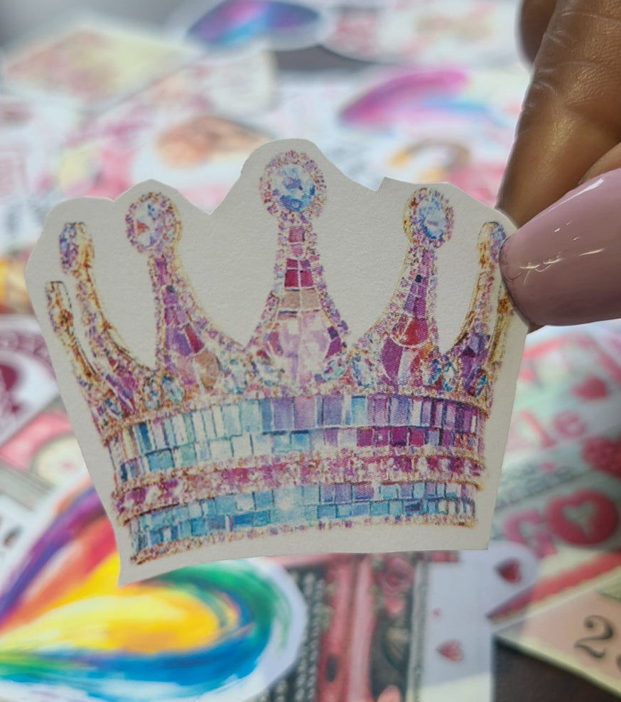 Valentine Disco Pastel and Glittered Mirrored Crown